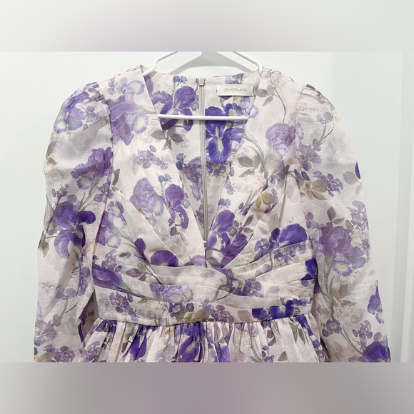 AU2 NWT Zimmermann Lyrical Iris Crossover V-Neck Minidress - Picture 10 of 15